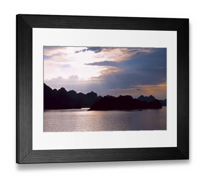 Framed Print : Purple sunset over Halong Bay, Vietnam Framed Print : Purple sunset over Halong Bay, Vietnam