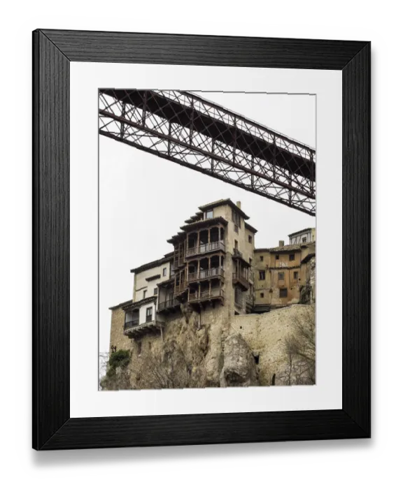 Framed Print : Hanging houses and bridge of iron, Cuenca, Castilla La Mancha, Spain Framed Print : Hanging houses and bridge of iron, Cuenca, Castilla La Mancha, Spain