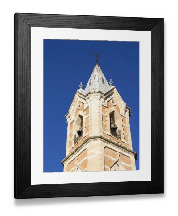 Framed Print : Sight of the Tower of the church of the Salvador in Cuenca Framed Print : Sight of the Tower of the church of the Salvador in Cuenca
