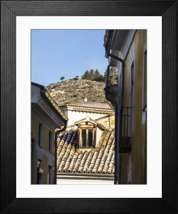 Framed Print : Narrow and ancient alley, in the city of Cuenca Framed Print : Narrow and ancient alley, in the city of Cuenca