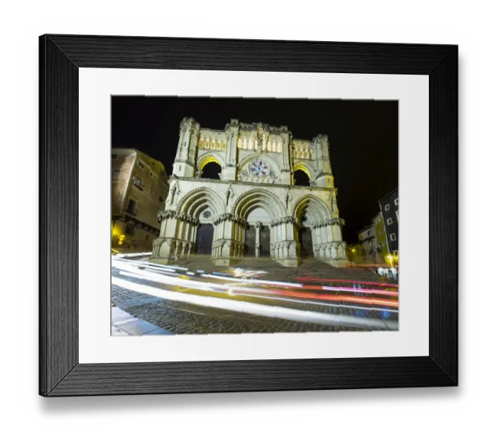 Framed Print : Cuenca is a UNESCO World Heritage site, Cathedral illuminated in the night Framed Print : Cuenca is a UNESCO World Heritage site, Cathedral illuminated in the night