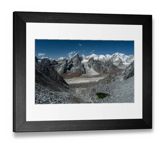 Framed Print : Kongma la pass view from the top, Everest region Framed Print : Kongma la pass view from the top, Everest region