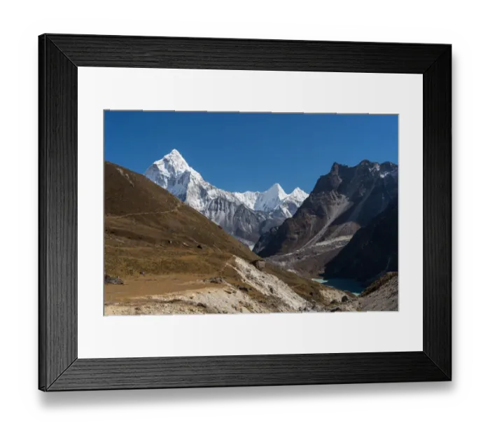 Framed Print : Ama Dablam mountain peak from Dzongla village, Everest region Framed Print : Ama Dablam mountain peak from Dzongla village, Everest region