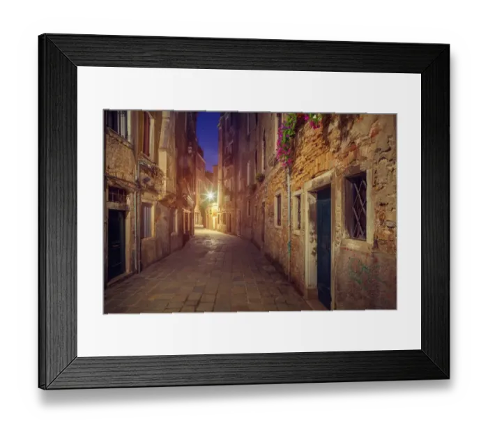Framed Print : Street in Venice in the night