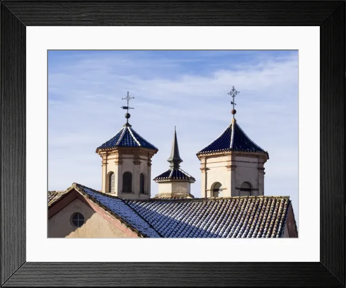 Framed Print : Cuenca is a UNESCO World Heritage site, Roofs of the church of the Salvador of the 18th century Framed Print : Cuenca is a UNESCO World Heritage site, Roofs of the church of the Salvador of the 18th century
