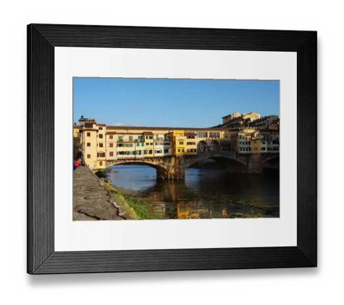 Framed Print : Ponte Vecchio Bridge in the Sunshine, Florence, Italy Framed Print : Ponte Vecchio Bridge in the Sunshine, Florence, Italy