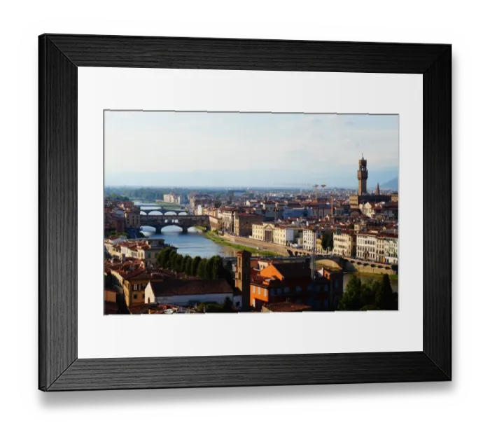 Framed Print : Colourful Ponte Vecchio Bridge and Old City, Florence, Italy Framed Print : Colourful Ponte Vecchio Bridge and Old City, Florence, Italy