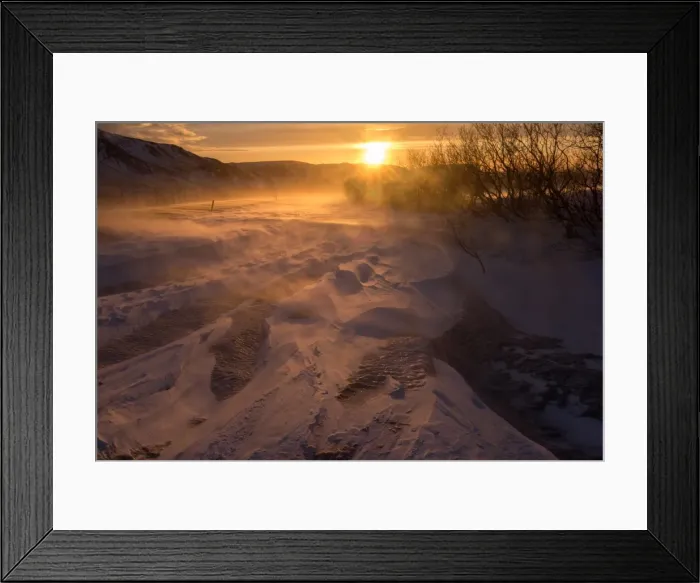 Framed Print : Snow Covered Road, Outside of Vik, Iceland