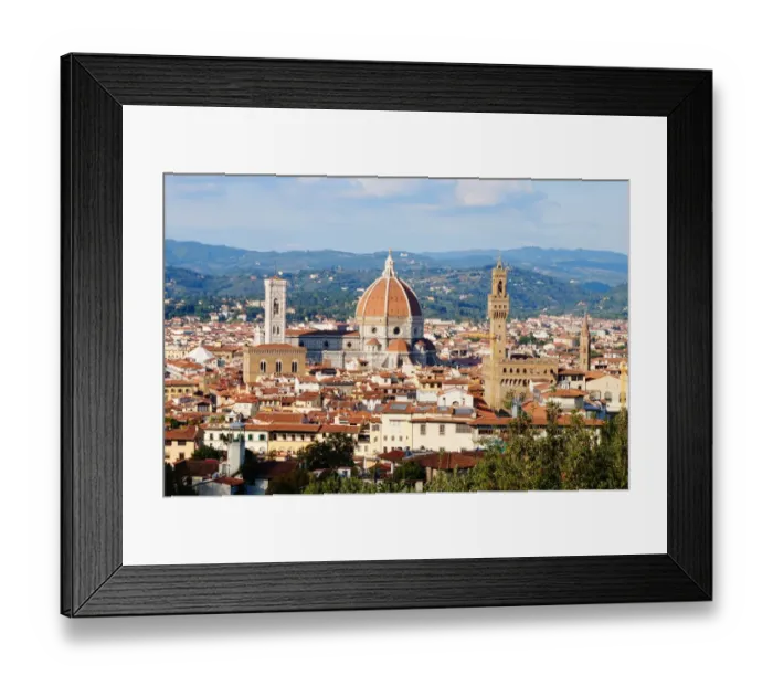 Framed Print : Colourful view over Florence, Duomo, Palazzo Vecchio, Campanile, Italy Framed Print : Colourful view over Florence, Duomo, Palazzo Vecchio, Campanile, Italy