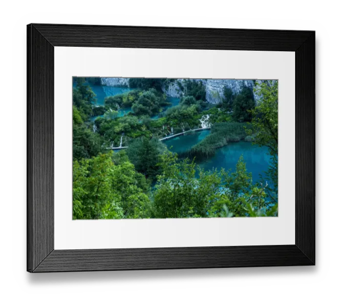 Framed Print : Plitvice Lakes from above Framed Print : Plitvice Lakes from above