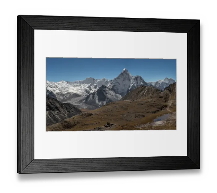 Framed Print : Ama Dablam mountain peak view from Kongma la pass, Everest region, Nepal Framed Print : Ama Dablam mountain peak view from Kongma la pass, Everest region, Nepal