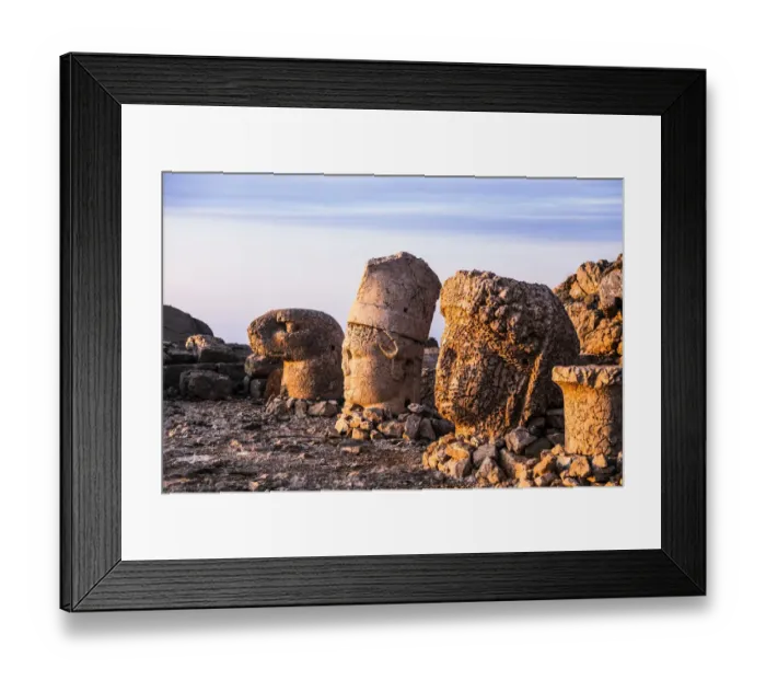 Framed Print : Stone heads at nemrut dagi, Turkey
