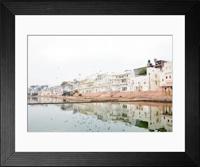 Framed Print : Pushkar lake and shrine, Pushkar Rajasthan India Framed Print : Pushkar lake and shrine, Pushkar Rajasthan India