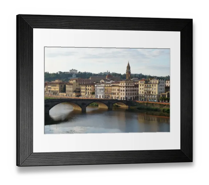 Framed Print : Riverside of Florence, Along the Arno River in the Morning, Florence, Italy Framed Print : Riverside of Florence, Along the Arno River in the Morning, Florence, Italy