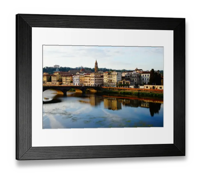 Framed Print : Arno River and Ponte alla Carraia, Florence, Colourful, Italy Framed Print : Arno River and Ponte alla Carraia, Florence, Colourful, Italy