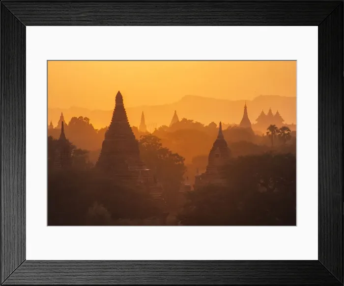 Framed Print : Bagan. afternoon sunlight with pagodas in bagan Framed Print : Bagan. afternoon sunlight with pagodas in bagan