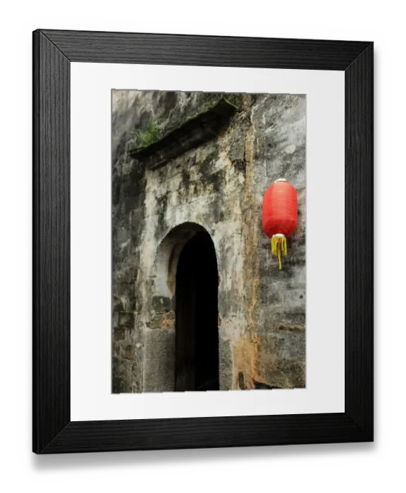 Framed Print : A lantern against door in Hongcun Ancient Village, Anhui province, China Framed Print : A lantern against door in Hongcun Ancient Village, Anhui province, China