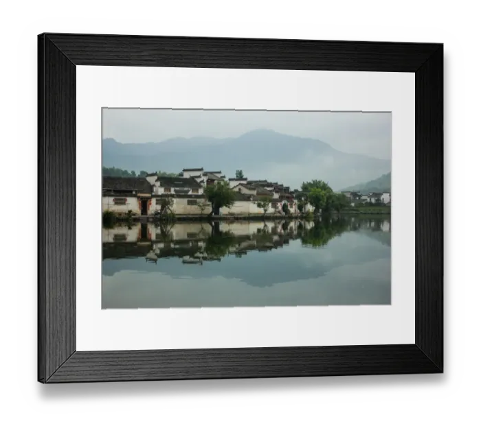 Framed Print : Hongcun Ancient Village in foggy, Huangshan, Anhui, China Framed Print : Hongcun Ancient Village in foggy, Huangshan, Anhui, China