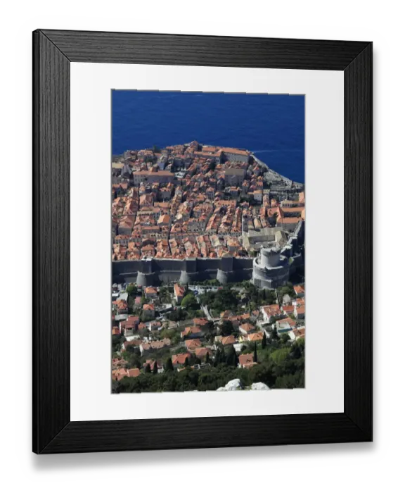 Framed Print : Aerial View of the City walls Dubrovnik Framed Print : Aerial View of the City walls Dubrovnik