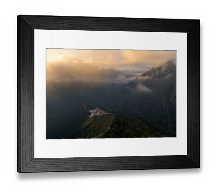 Framed Print : Sunset at Tengboche village