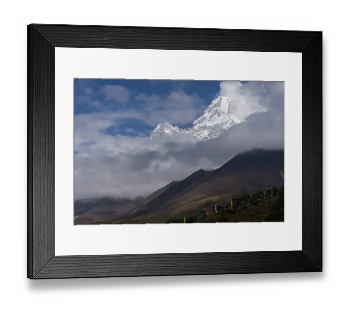 Framed Print : Ama Dablam mountain peak with cloud from Tengboche village Framed Print : Ama Dablam mountain peak with cloud from Tengboche village