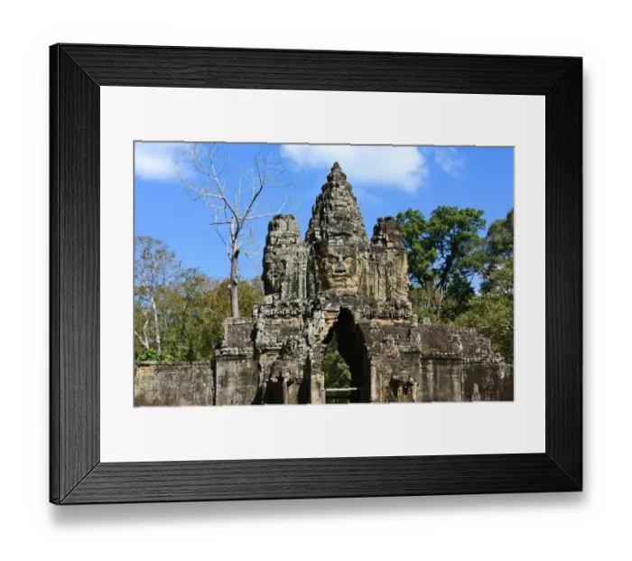 Framed Print : Angkor Thom South gate, towards the Bayon Temple, Siem Reap, Cambodia
