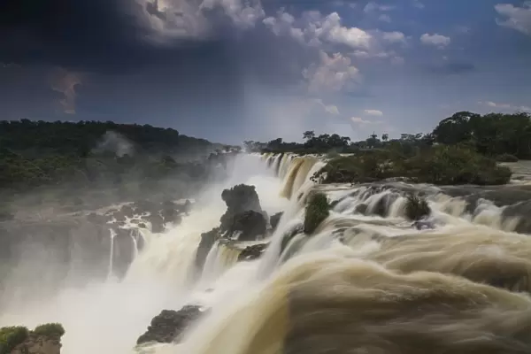 Storm clouds over the Iguazu Falls