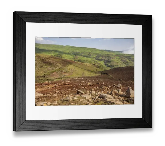 Framed Print : Patchwork landscape in Simien Mountains Framed Print : Patchwork landscape in Simien Mountains