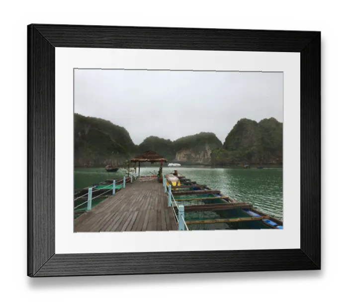 Framed Print : Ha Long Bay views of limestone karsts and isles