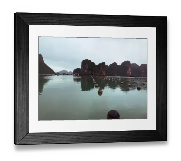 Framed Print : Ha Long Bay views of limestone karsts and isles