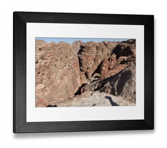 Framed Print : Spectacular rocks and cliffs in Petra, Jordan