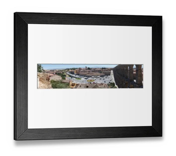 Framed Print : Panoramic view on Aqueduct and Square, Segovia, Spain Framed Print : Panoramic view on Aqueduct and Square, Segovia, Spain