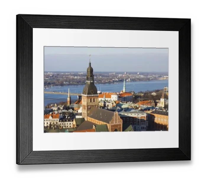 Framed Print : Riga Old Town overview with Dome Cathedral in foreground as seen from St. Peters belfry. Riga, Latvia Framed Print : Riga Old Town overview with Dome Cathedral in foreground as seen from St. Peters belfry. Riga, Latvia