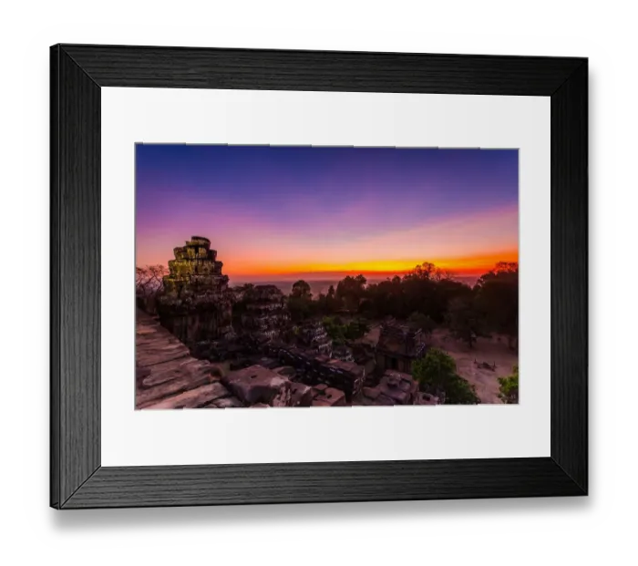 Framed Print : Sunset at Phnom Bakheng in Angkor Wat, Cambodia