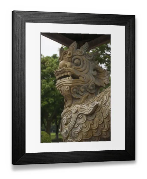 Framed Print : Close-up of a guardian figure at Hue Citadel Framed Print : Close-up of a guardian figure at Hue Citadel