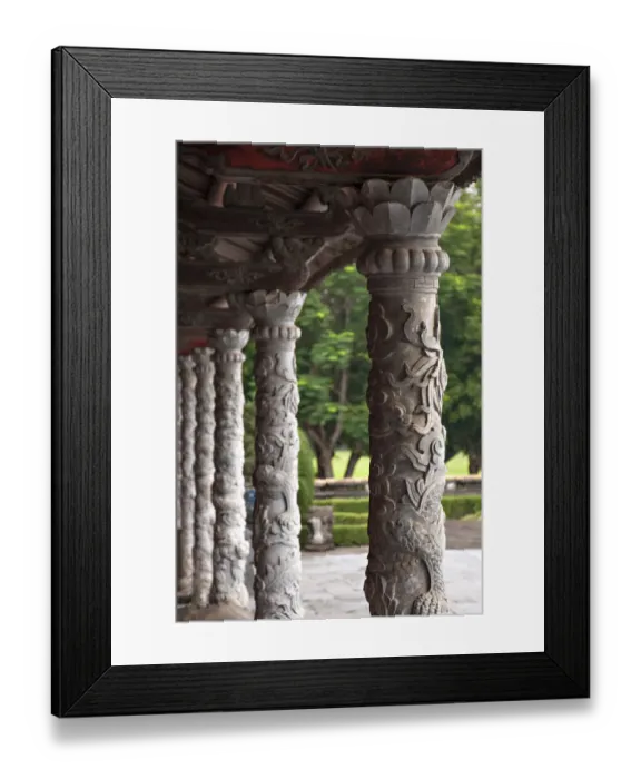 Framed Print : Carved columns of the Thai Hoa Palace