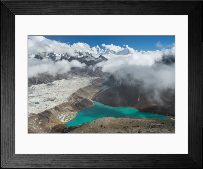 Framed Print : Gokyo lake and village from Gokyo Ri Framed Print : Gokyo lake and village from Gokyo Ri