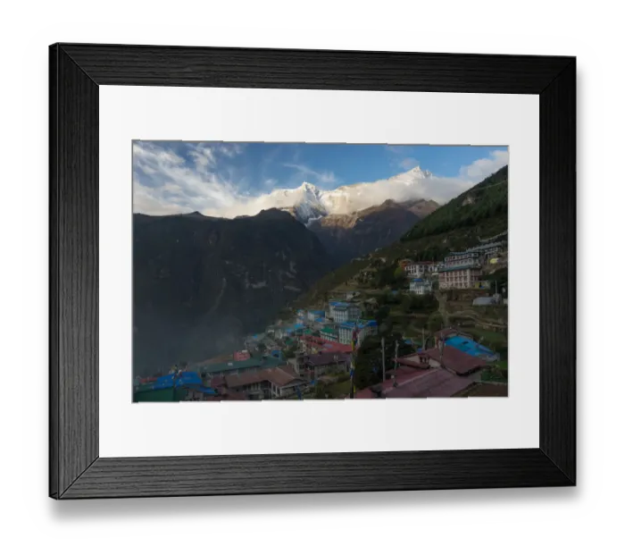 Framed Print : Namche Bazaar in the morning Framed Print : Namche Bazaar in the morning