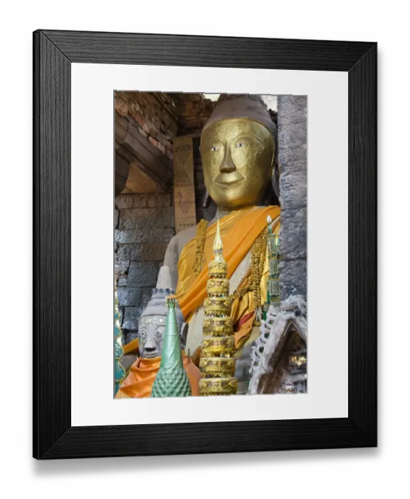 Framed Print : Buddha image at Wat Phu, Laos