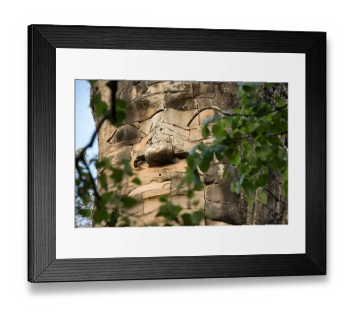 Framed Print : Close-Up Of Buddha Face Carved On Stone At Angkor Wat Temple, Cambodia Framed Print : Close-Up Of Buddha Face Carved On Stone At Angkor Wat Temple, Cambodia
