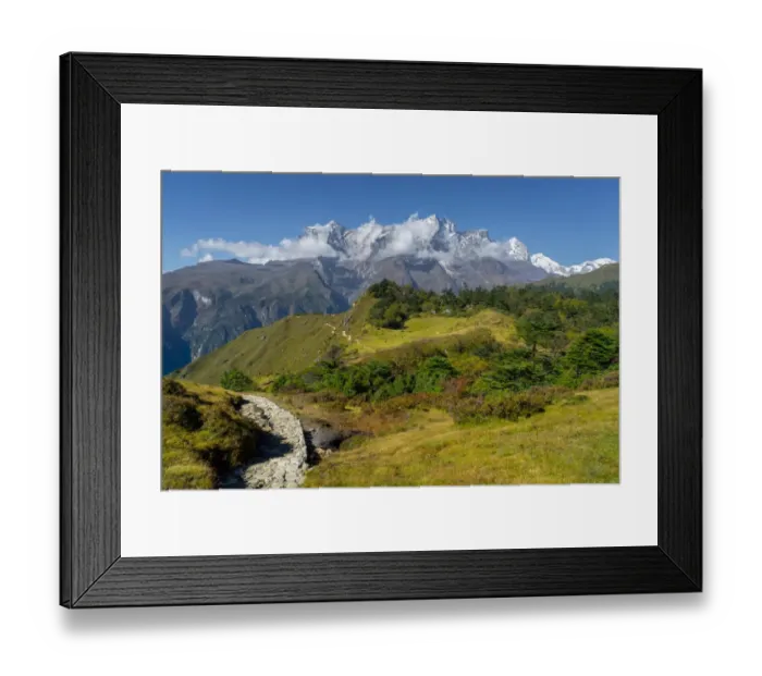 Framed Print : Way to Namche Bazaar and Kongde Ri Framed Print : Way to Namche Bazaar and Kongde Ri