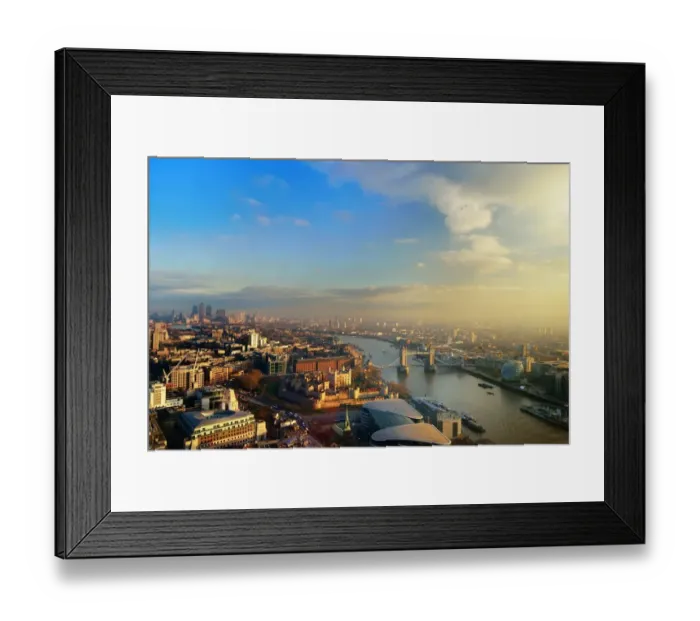 Framed Print : Aerial view of London at sunset
