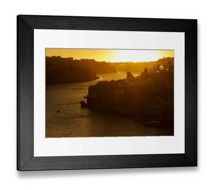Framed Print : General view of Douro river and city of Oporto al sunset. Porto (Oporto), Portugal Framed Print : General view of Douro river and city of Oporto al sunset. Porto (Oporto), Portugal