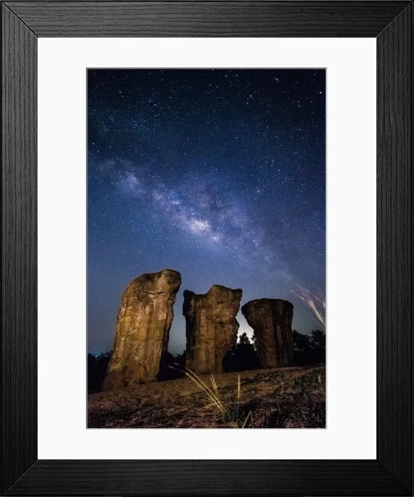 Framed Print : Rock pillars with the Milky Way Framed Print : Rock pillars with the Milky Way