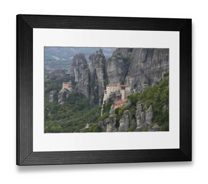 Framed Print : Roussanou Monastery-Meteora-Kalambaka-Greece Framed Print : Roussanou Monastery-Meteora-Kalambaka-Greece