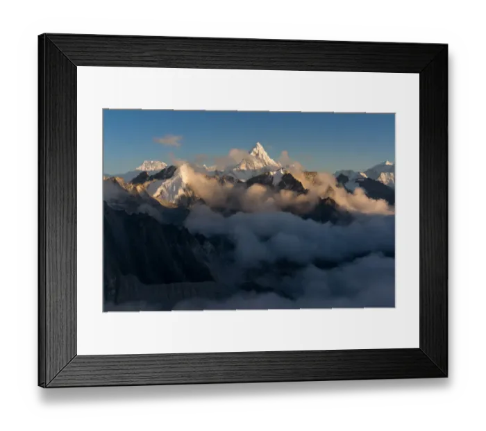 Framed Print : Ama Dablam mountain peak from Kala Pattar