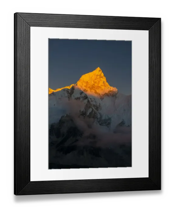 Framed Print : Sunset at Nuptse mountain peak Framed Print : Sunset at Nuptse mountain peak