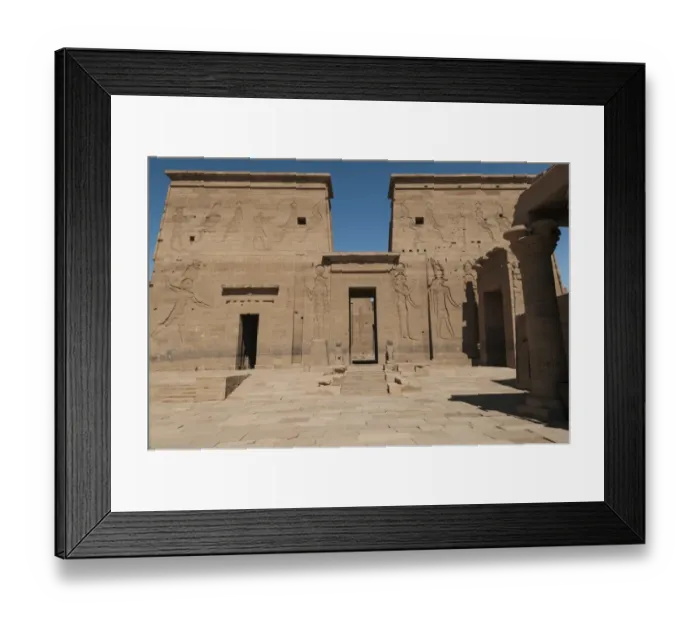 Framed Print : Egyptian pylon fronting the Temple of Isis at Philae on Lake Nasser