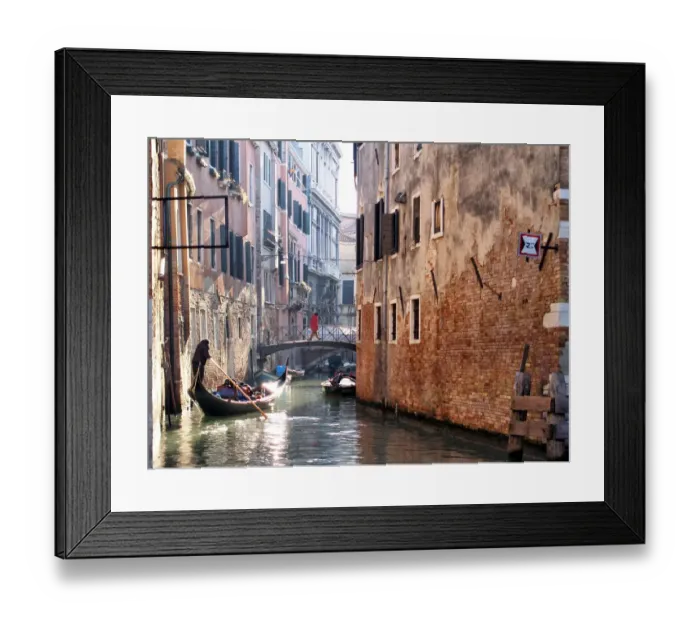 Framed Print : Gondola with tourists on a canal in Venice Framed Print : Gondola with tourists on a canal in Venice