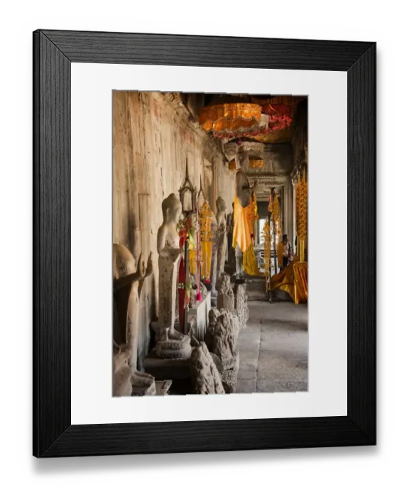 Framed Print : View of altar area inside Buddhist temple, Angkor Wat, Cambodia Framed Print : View of altar area inside Buddhist temple, Angkor Wat, Cambodia